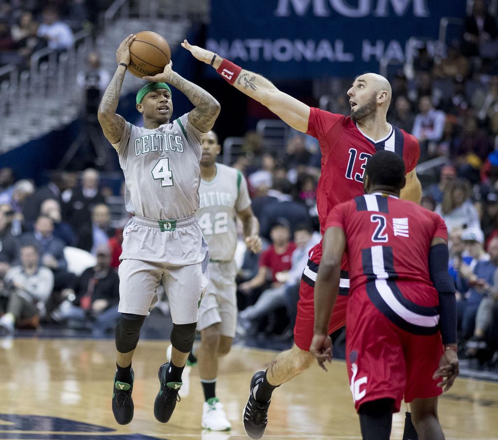 Boston Celtics, Washington Wizards NBA playoffs 2017 fight.