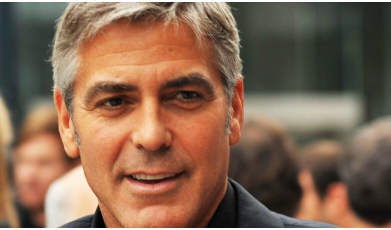 George Clooney makes an appearance at an event.