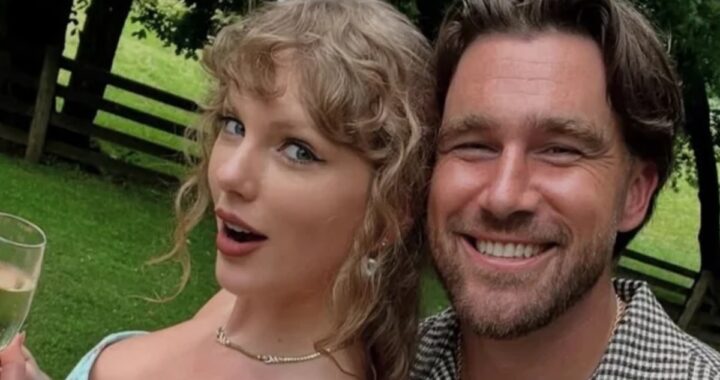 Taylor Swift and Travis Kelce at a wedding