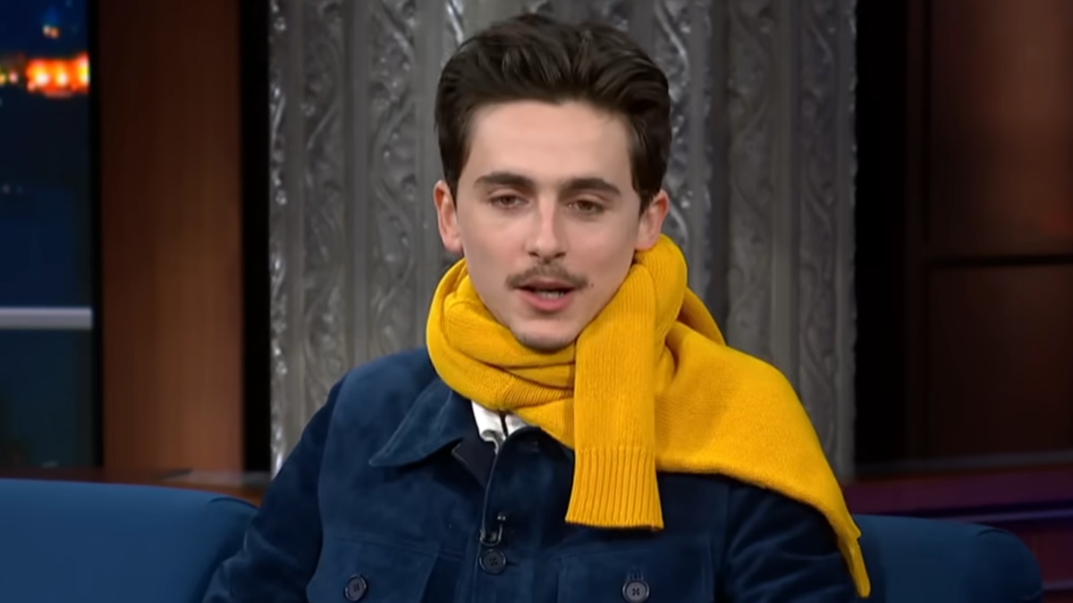 timothee chalamet yellow scarf