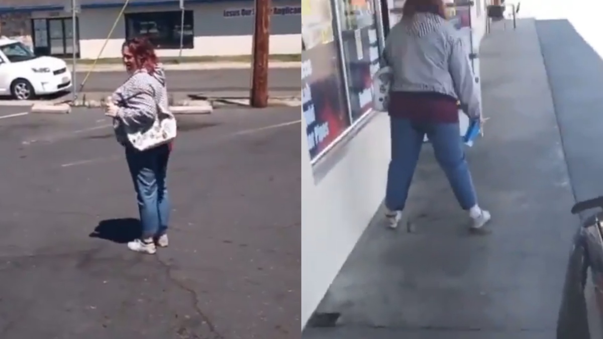 California woman urinates outside liquor store
