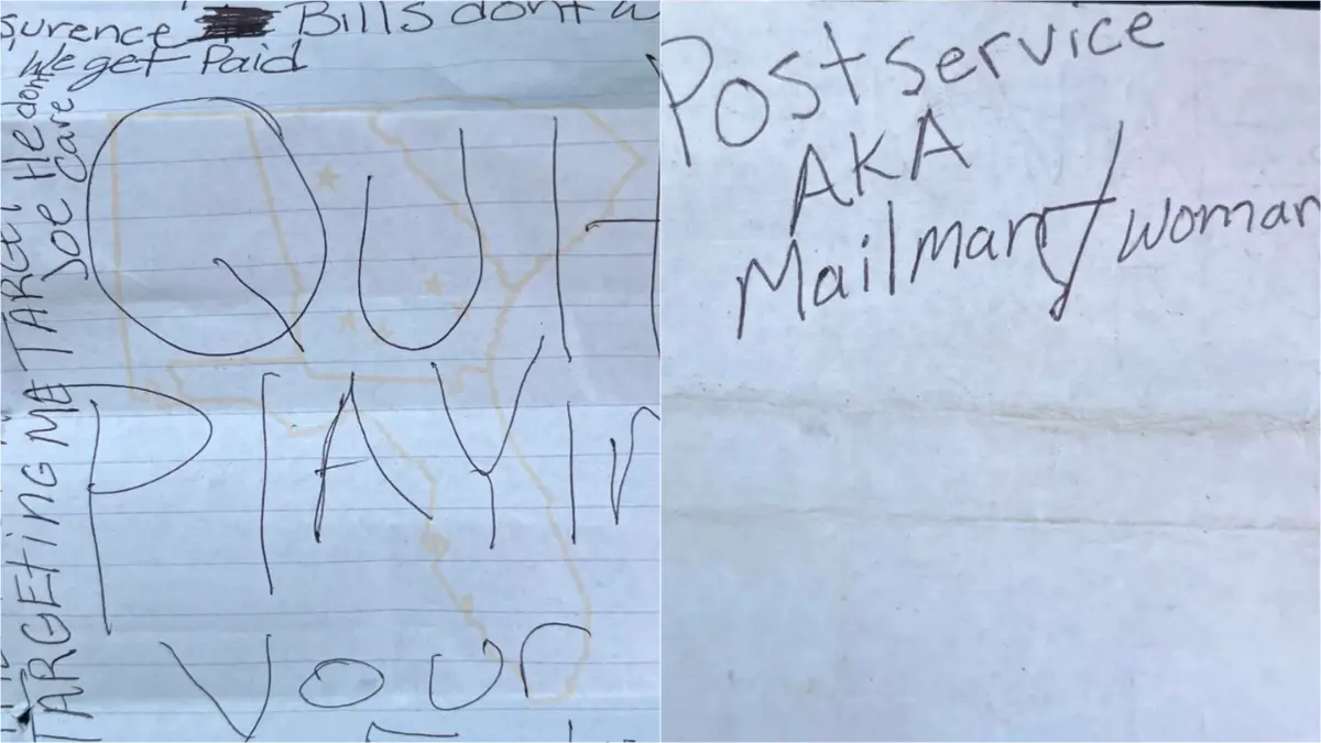 Georgia mail carrier gets threatening note