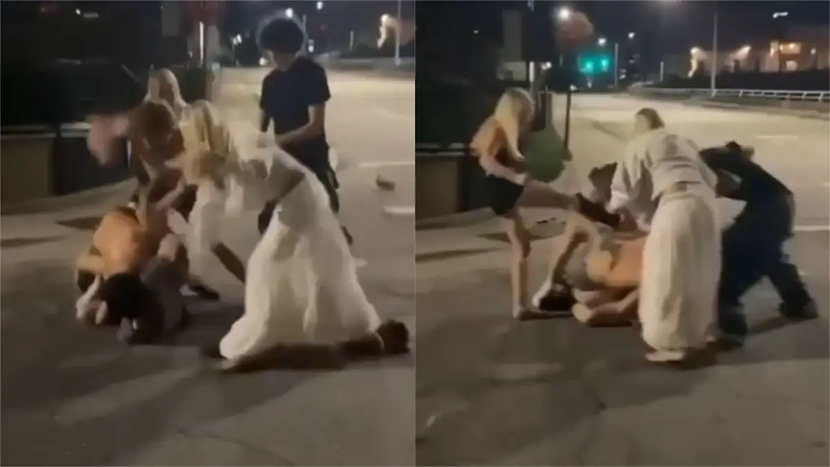 North Carolina group gangs up on man in street