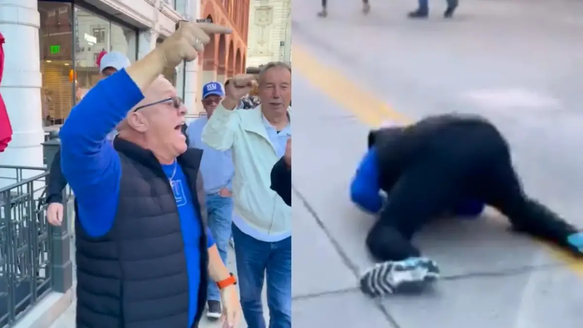 Colorado MAGA supporter falls during No Kings protest