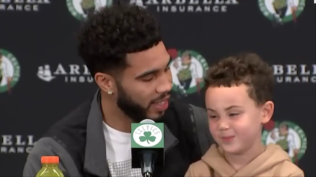 Jayson Tatum interview with his son