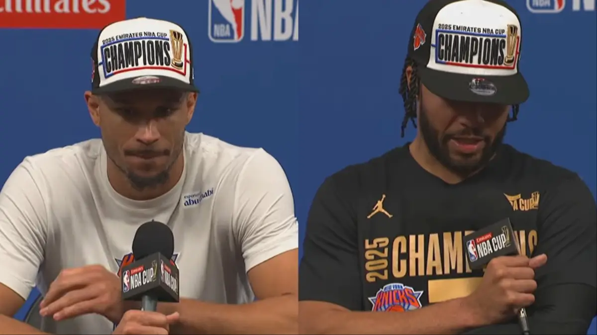 Josh Hart and Jalen Brunson post game interview