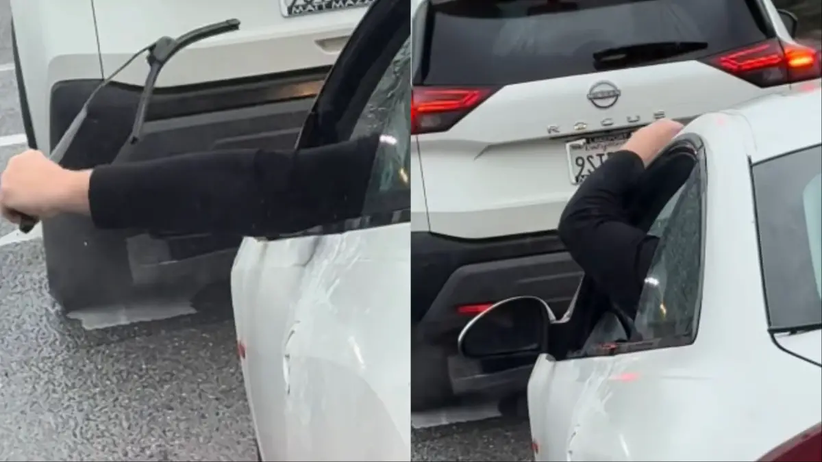 California Driver has manual windshield wiper