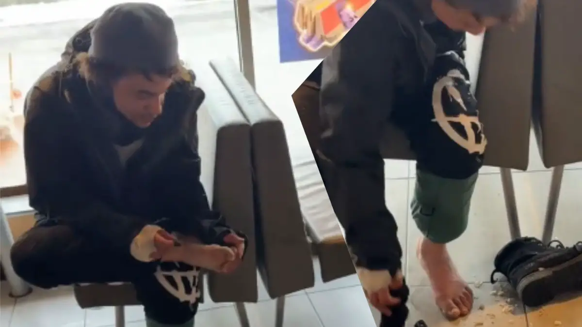 Wisconsin man peels feet at mcdonalds