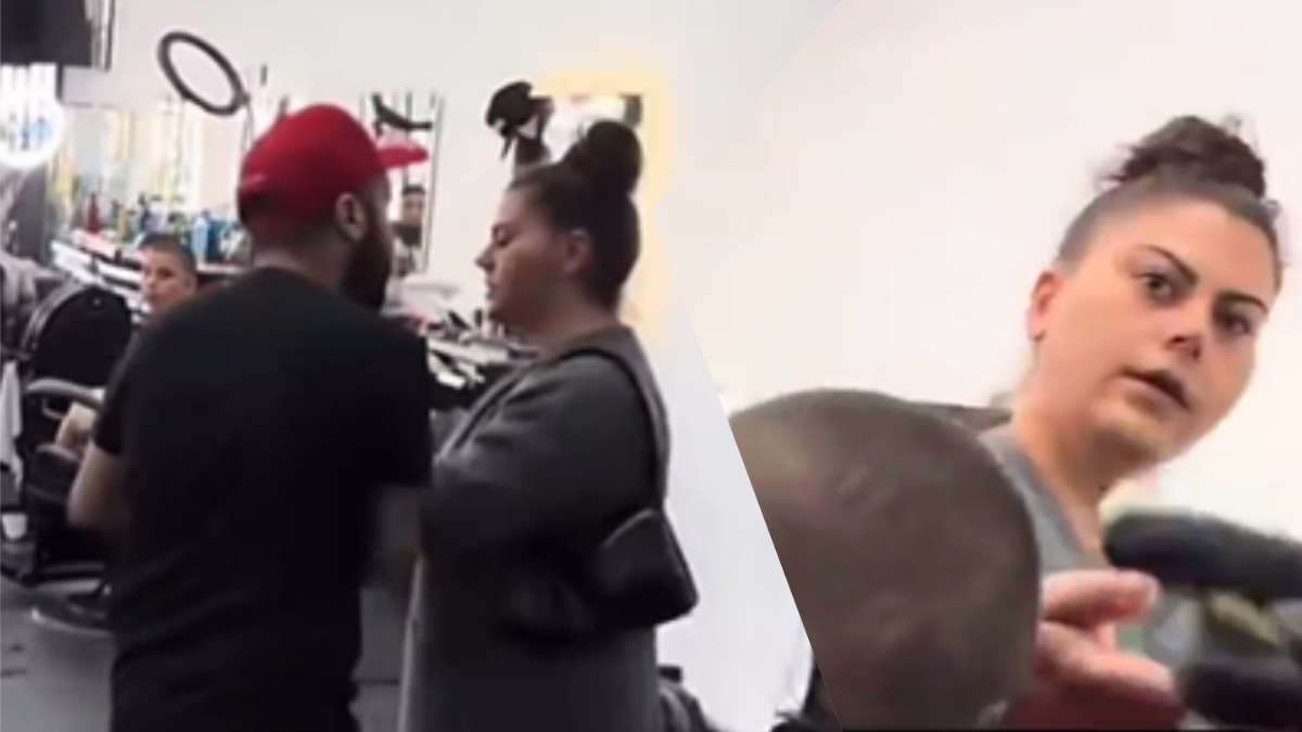 California mom pulls weapon on barber