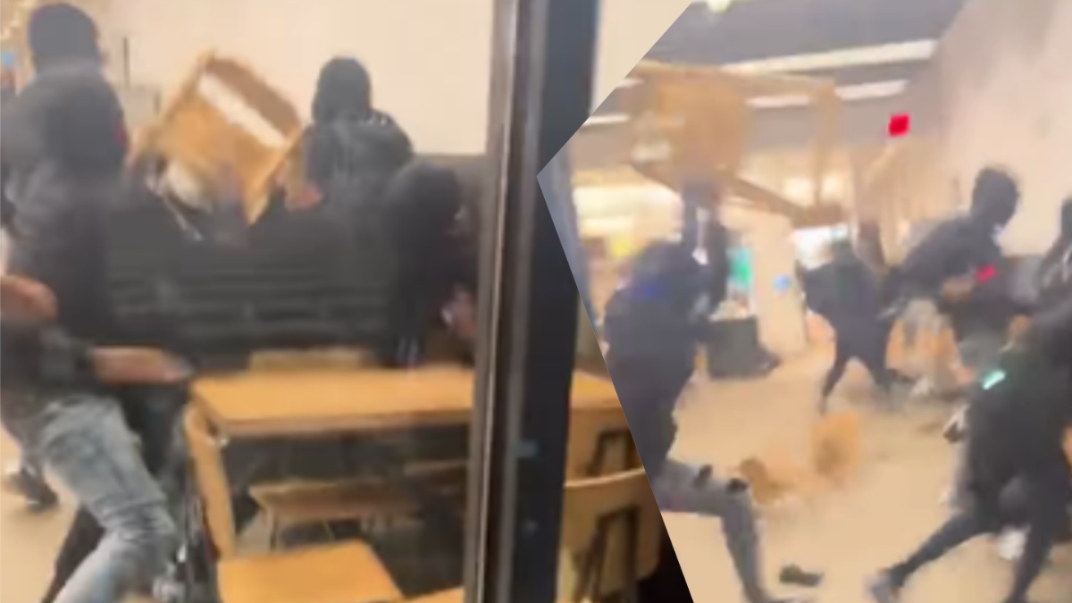 Washington masked teen mob cause chaos at Chipotle